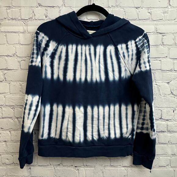 Madewell Tops - Madewell Retro Blue White Tie Dye Pullover Hoodie Cotton Size XS Casual Fall